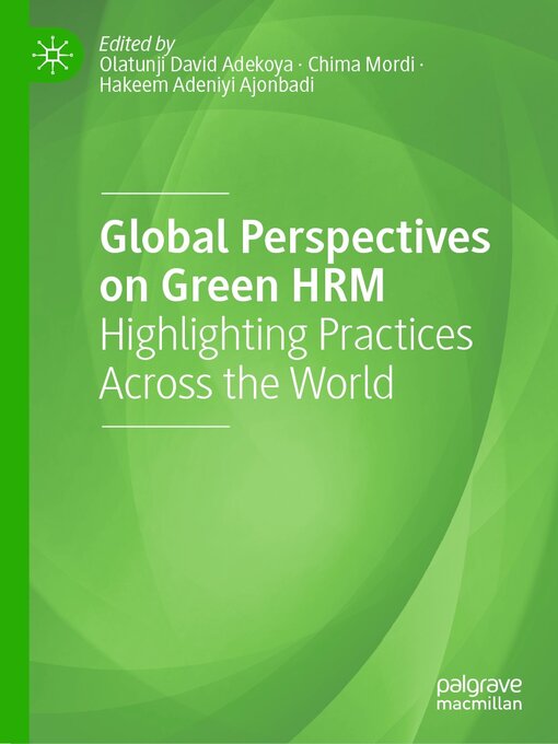 Title details for Global Perspectives on Green HRM by Olatunji David Adekoya - Available